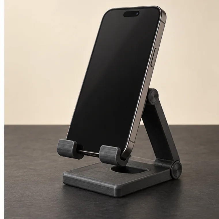 Katlanabilir siyah 3D baskı telefon standı