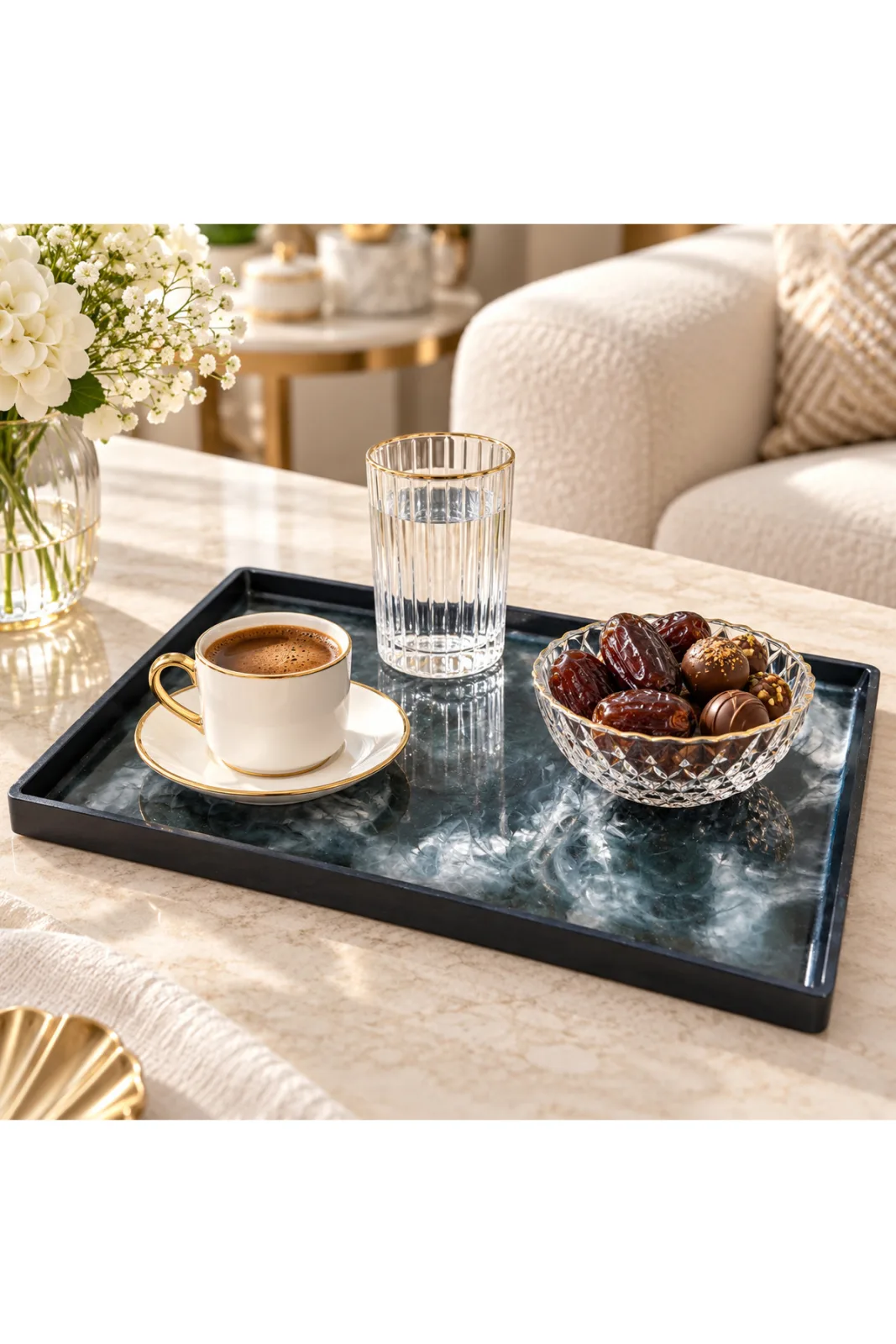 Epoksi Reçine El Yapımı Tepsi - Yen Sanat
